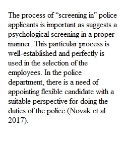 process of screening in police applicants